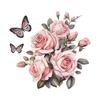 Romantic Rose Butterfly Bedroom Porch Beautify Decorative Wall Stickers Self-adhesive