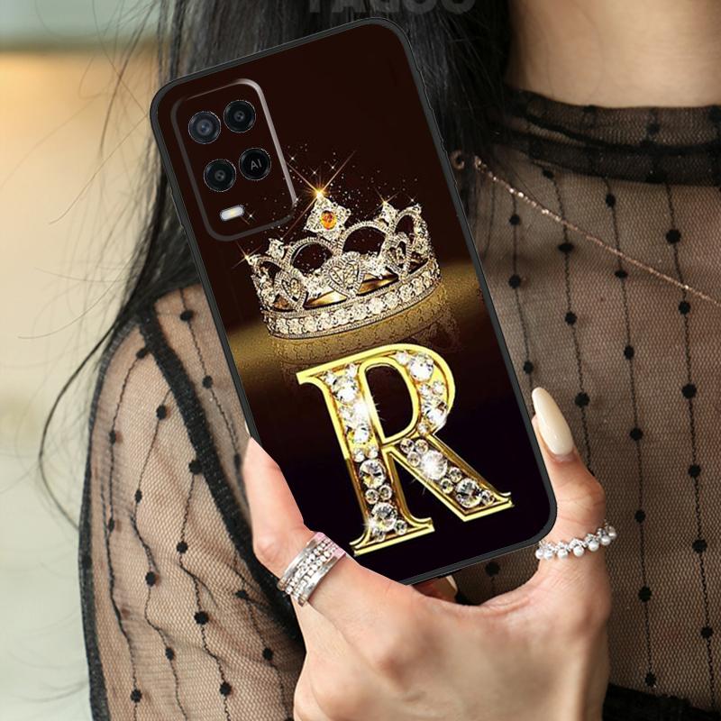 

Чехол с золотым мраморным монограммой буквы для Oppo A16 A76 A96 A17 A18 A60 A80 A40 A38 A58 A78 A98 A94 A74 A54 A15 A57 A77 A5 Pro OPPO A74 4G