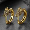Vintage Animal Dragon Design Hoop Earrings for Men Three Color Available Temperament Accessories Personalized Jewelry