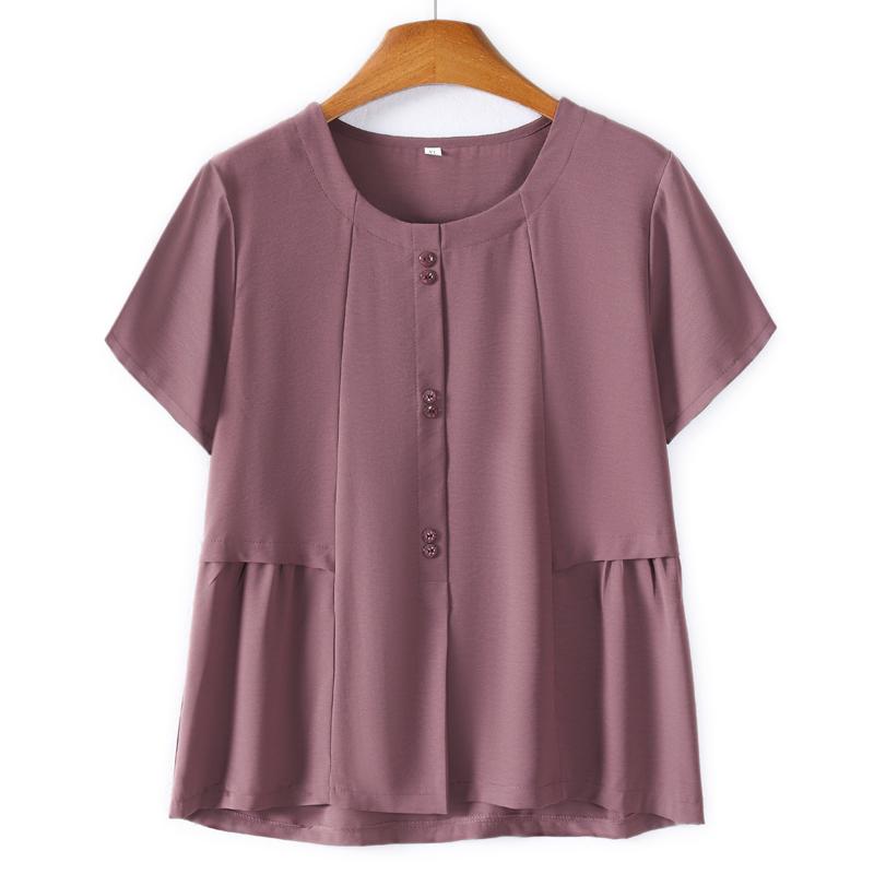 Completo da Donna Taglie Forti in 2 Pezzi, Top a Manica Corta e Pantaloni con Elastico in Vita (Taglia XL-5XL)