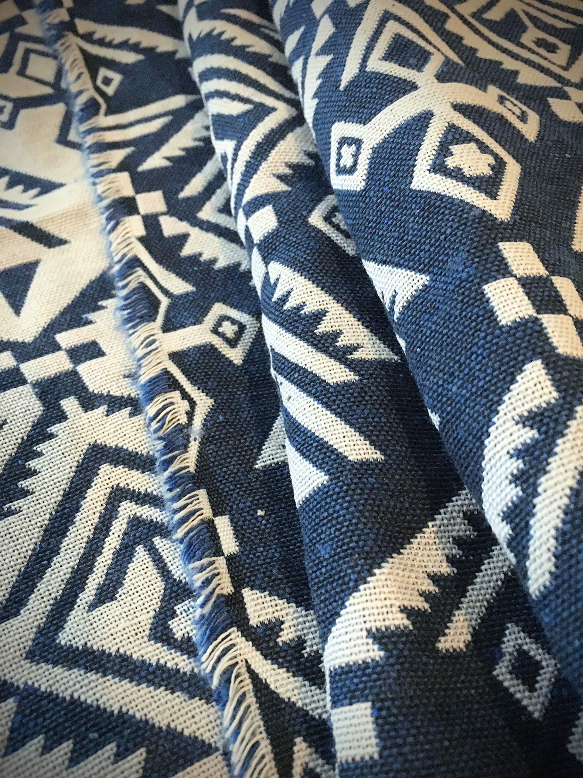 

2 м этнической полосатой ткани, идеально подходящей для коренных американцев и идеально подходящей для рукоделия из денима и других поделок, ткани коренных американцев, лоскутки, узоры, поделки.