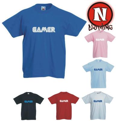 GAMER T-shirt Xbox Playstation Wii PC Gaming Kids Childrens 3yrs Upto 13yrs
