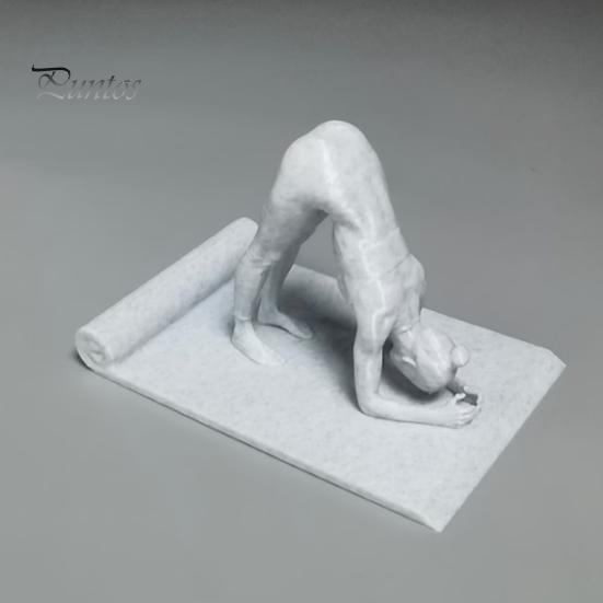 3D Printed Yoga Figure Shape Phone Stand, Creative Desktop Sculpture, Imitation Stone Contemporary Desk Decoration Texture Decorative Ornament,
