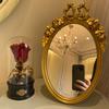 Vintage Baroque Wall-Mounted Mirror for Bedroom Artistic Elegant Home Decoration Environmentally Gold Large Stand Desktop Mirror