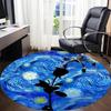 1pc Starry Night Rose Chair Carpet for Office, Round Non-Slip Durable Large Size Office Carpet, Suitable for Office, Beautiful Decoration