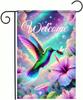 Welcome Oral Hummingbird Garden Ag 12X18 Inch Double Sided Spring Decoration HHJ LLG