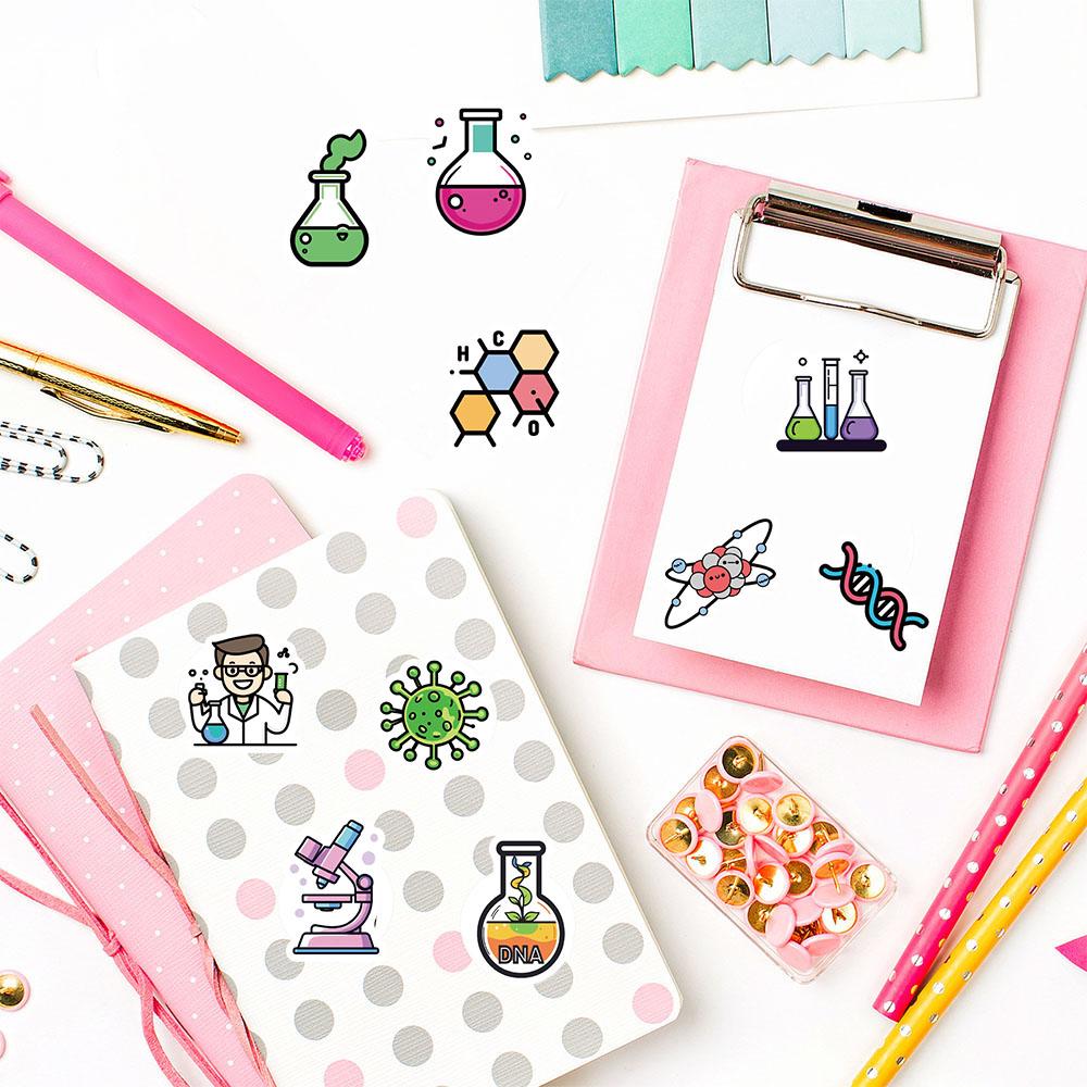 500PCS Chemistry Roll Stickers Notebook Laptop Aesthetic Retro Suitcase Car Art Picture Coffee Phone Laptop Waterproof Sticker