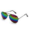 Unisex Aviator Frog Mirror Sunglasses - Multicolor Metal Frame