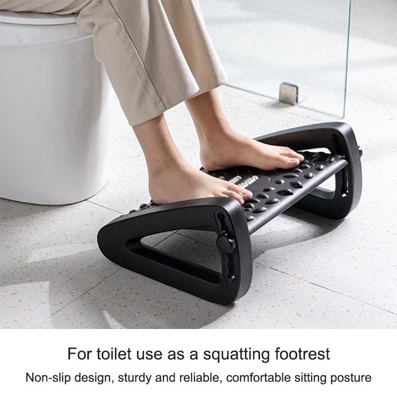 Six Heights Adjustable Foot Rest For Under Desk, Under Desk Footrest With Foot Massage Roller, Chair Footrest For Leg Rests