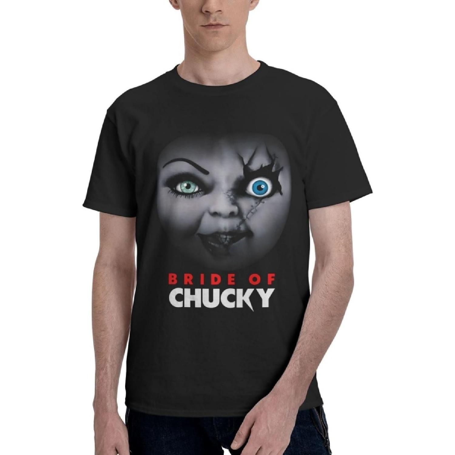 

UNTeewan Men s Crew Neck Short Sleeve Bride of Chucky Softstyle Cotton T-Shirt Undershirts Tops Summer Black Athletic Tshirt(9) XXXXXL різнокольоровий