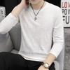 Mens Casual Geometric Print Long Sleeve Round Neck T Shirt
