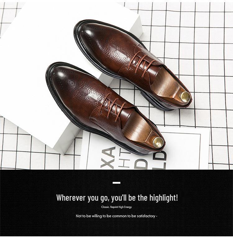 2025 Men's Large Leather Shoes - Autumn Business Casual, Size 37