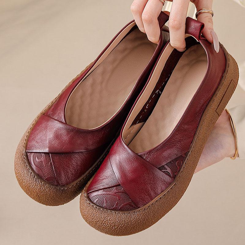 Fashion Lace up genuine leather shoes new women's soft moccasins woman convertible wide fit loafers mom oxfords flats ladies flat shoes