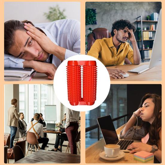 3D Printed Spiky Roller Fidget Toy Anxiety Stress Relief Kids Teens Adults Handheld Bumpy Rolling Massage Stick Portable Double-Rows Roller Sensory