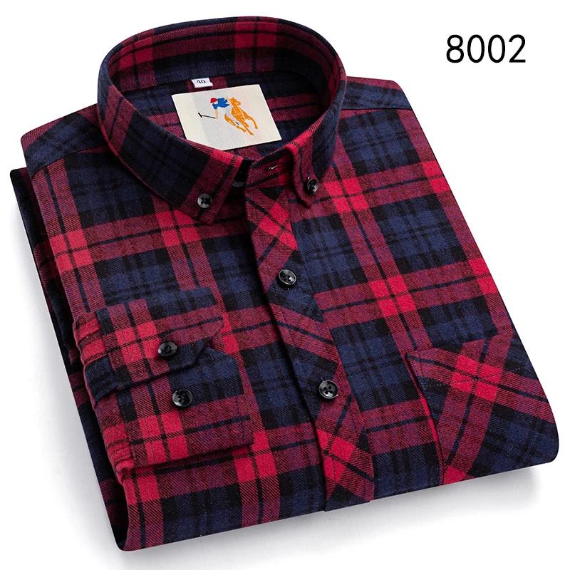 Flanell-Plaidhemden für Herren Klassischer Stil Langarm Umlegekragen Freizeitkleidung Täglicher Gebrauch Pflegeleicht Weiches Material Hemden