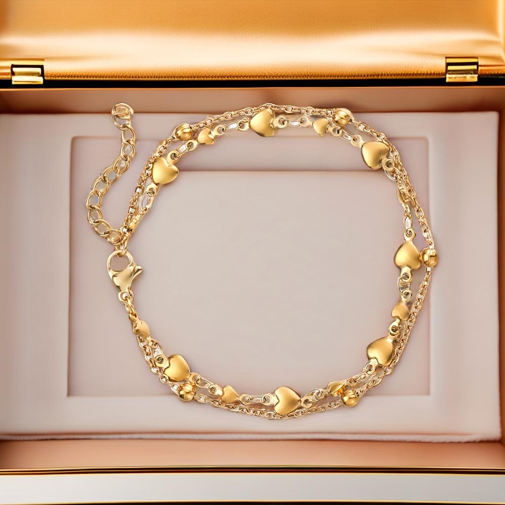 Fashionable Double-Layer Stainless Steel Women's Bracelet Minimalist Style, No Inlays, Waterproof, Suitable for Daily Wear and Gift Giving