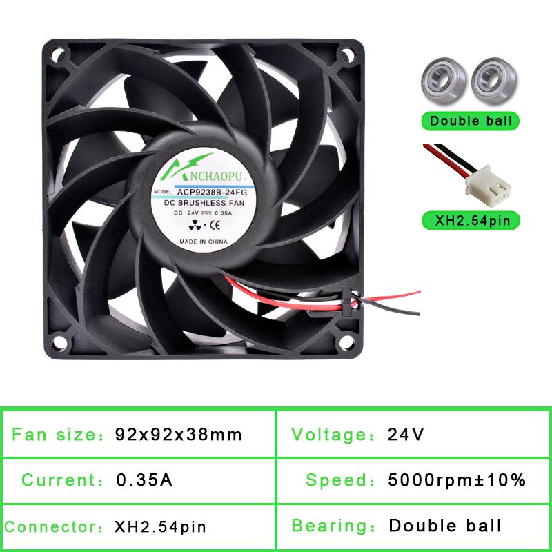 ACP9238B-24 9cm 92x92x38mm 92mm fan DC24V 0.35A Dual ball bearing high speed cooling fan for chassis frequency converter