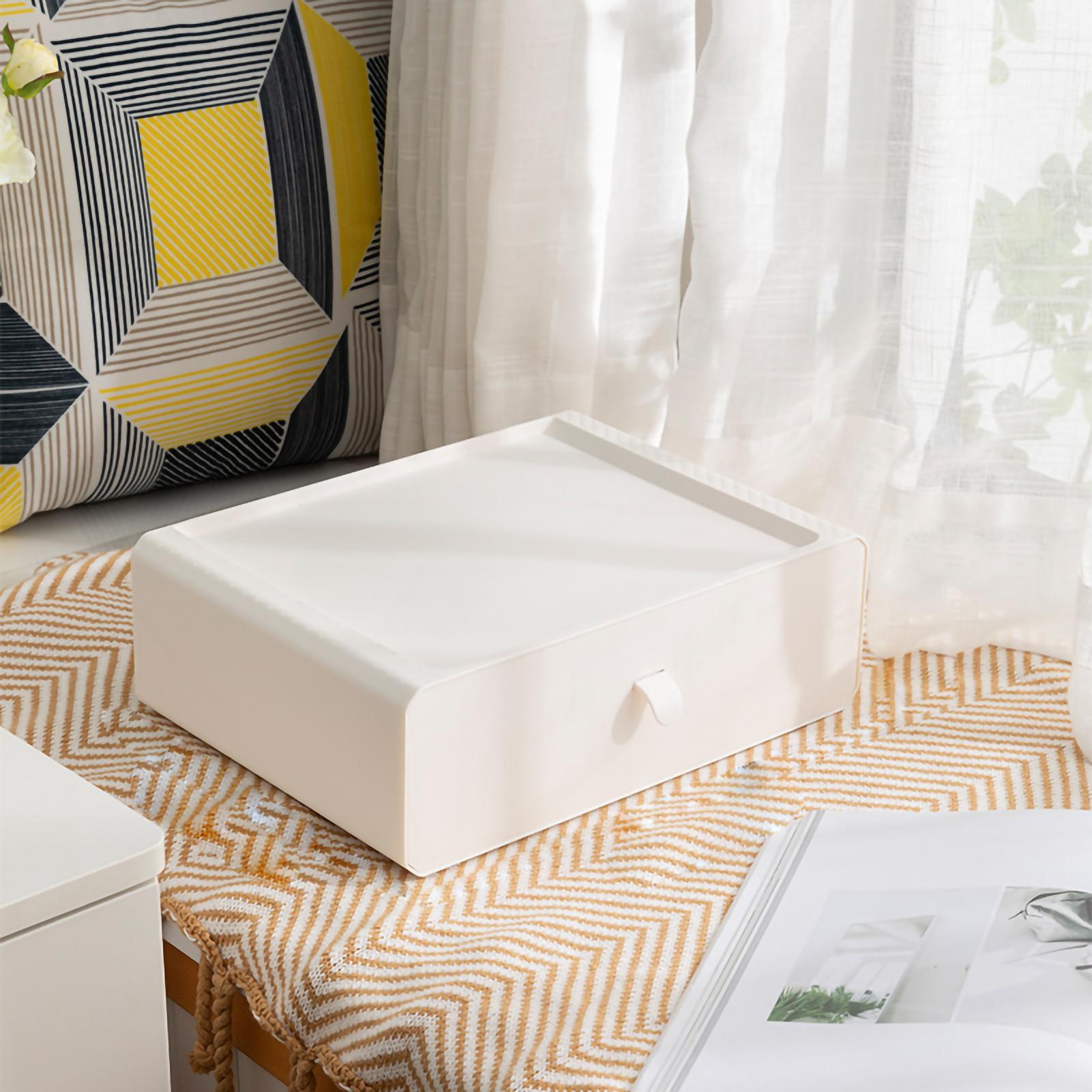 

Ящик для хранения нижнего белья пылезащитный штабелируемый пластиковый бюстгальтер носки трусики органайзер для шкафа-купе белый