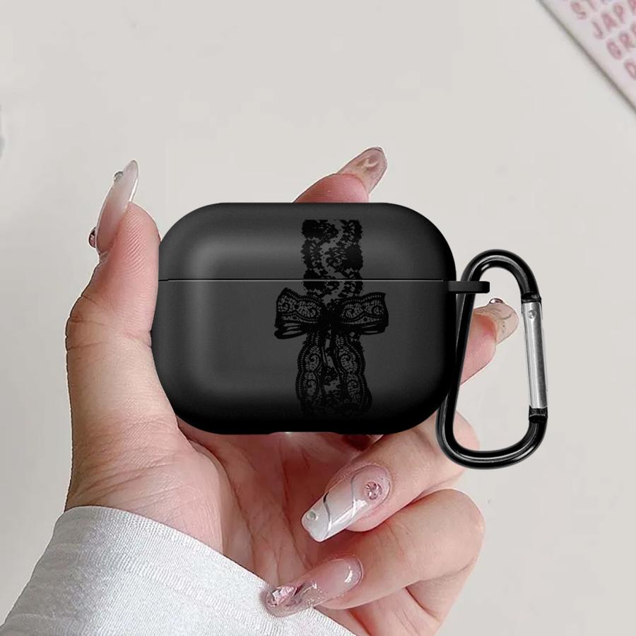 Чехол для наушников Чехол-крышка Для Airpods Pro Pro3 1 Pro2 4 3 2 Черное Кружево Простой Модный Airpods Pro 2