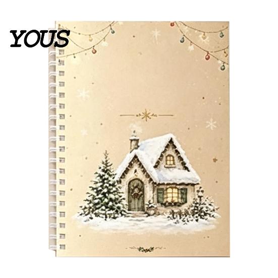 Greeting Card Collector Album Christmas Gift Book, 8x6 Inch Spiral Bound Holiday Keepsake Booklet, Binder Merry Organizer for Xmas Party Supplies