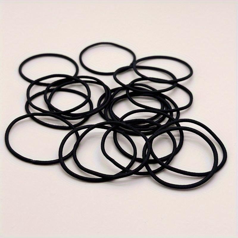Women & Girls' Black Elastic Hair Ties – Solid-Color Ponytail Bands, Simple & Durable Women's Hair Accessories