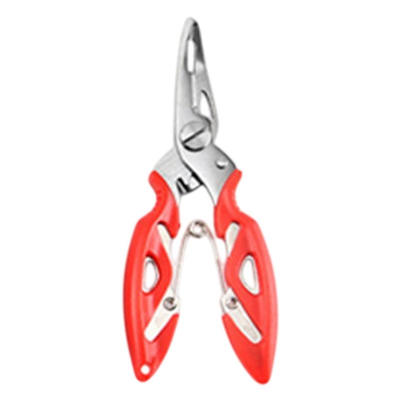 Fishing Plier Multitool Stainless Pliers Multifunctional Braided Fishing Line Cutter Split Rings Pliers with Safety Lock