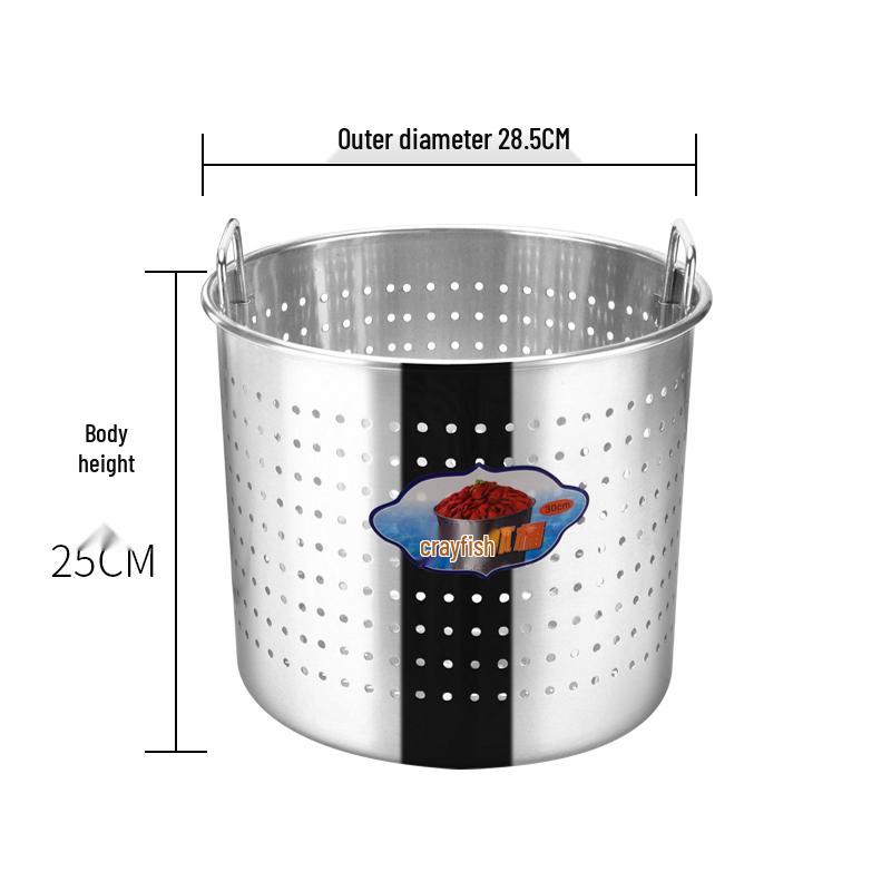 50L Extra Thick Non-Magnetic Stainless Steel Crawfish/Soup Bucket, 45cm, for Commercial Use