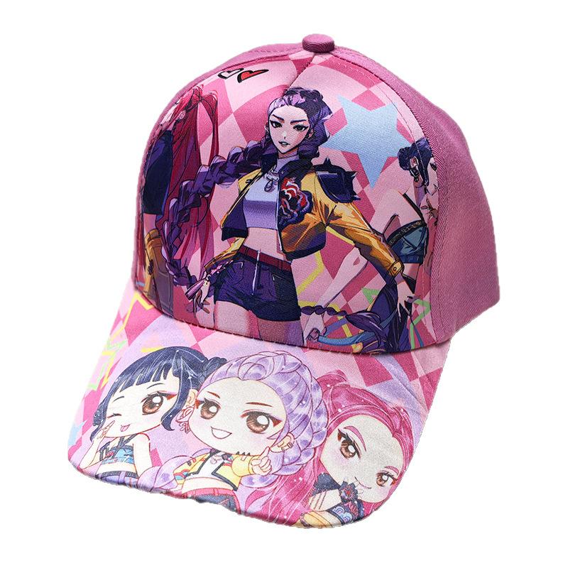 Cute Cartoon Girls Print Baseball Cap, Adjustable Snapback Sun Hat for Girls Teens