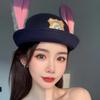 Sheriff Cap Featuring Bendable Bunny Ear Movie Cosplay Costume Attachment Spooky Holiday Costume Celebration Anime Rabbit Police Officer Headwear