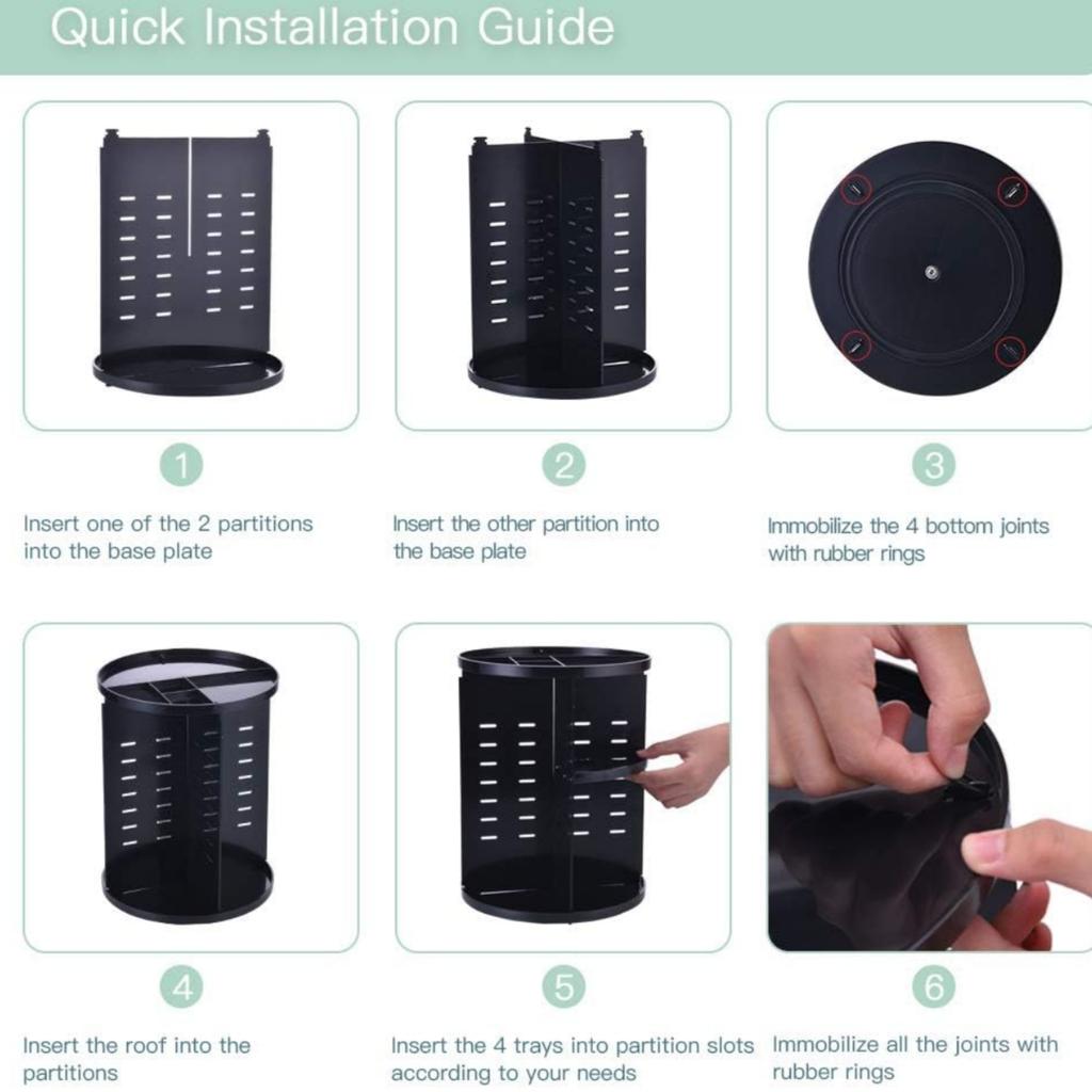 1pc 360 Spinning Makeup Organizer, Lazy Susan Rack Cosmetic Carousel Storage Shelf, Great for Countertop and Bathroom, Clear