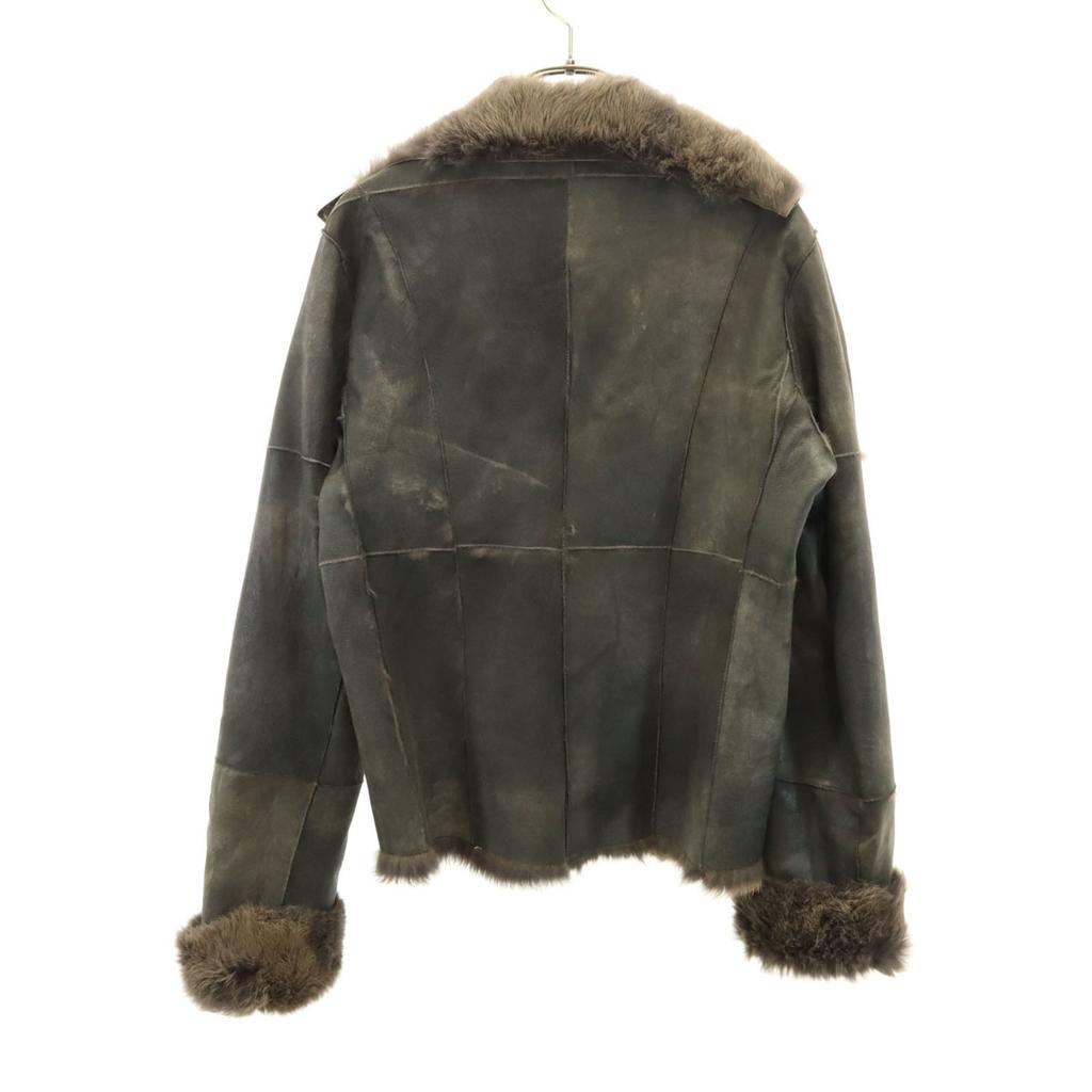 80s 90s Made In France Old Leather Jacket 38 Gray Women Used