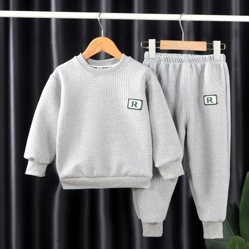 Middle and Large Children's Spring and Autumn Children's Net Celebrity Western Style Sweater Suit Fashion Boys and Girls Spring and Autumn Suit