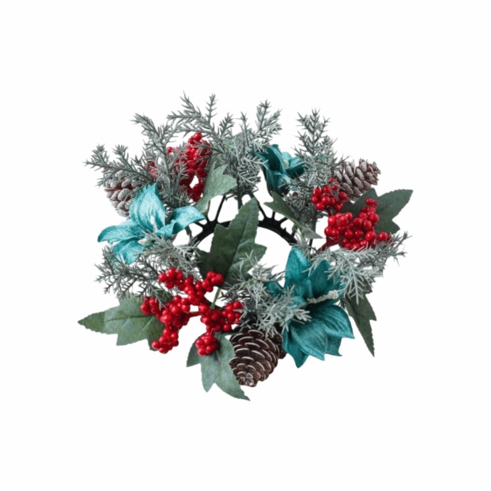 Plastic Christmas Candle Ring Artificial Pine Needle Table Centerpiece  Holiday Dinner Table