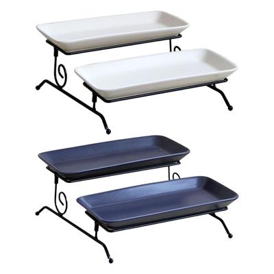 2-poschodový servírovací tanier Stojan na cupcakes Podnos na predjedlá Podnos na dezerty na bufet