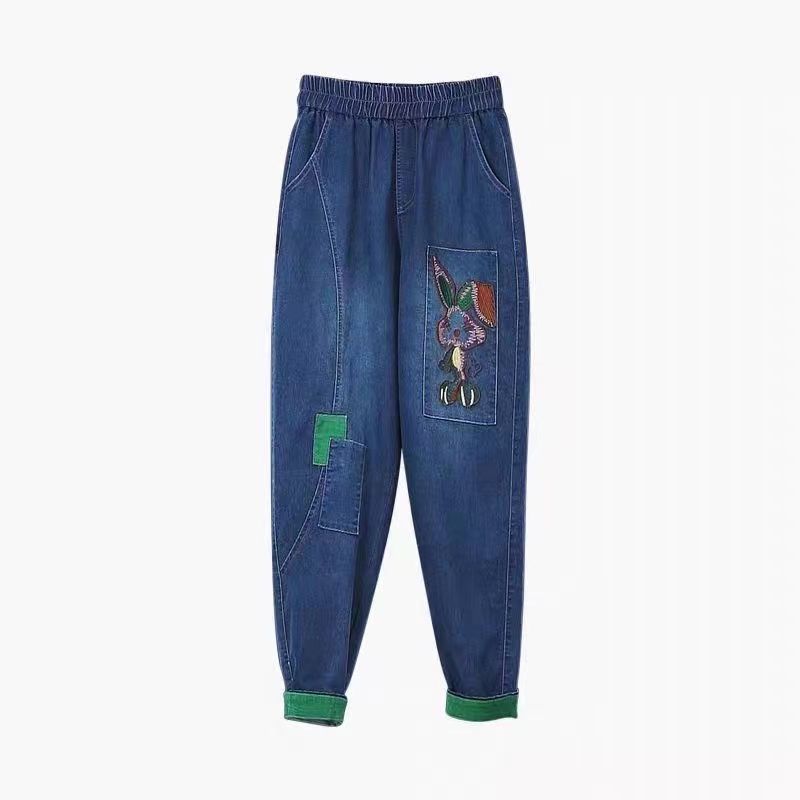 

Джинсы харены больших размеров для женщин на весну и лето Новые свободные джинсы харены для женщин 3XL