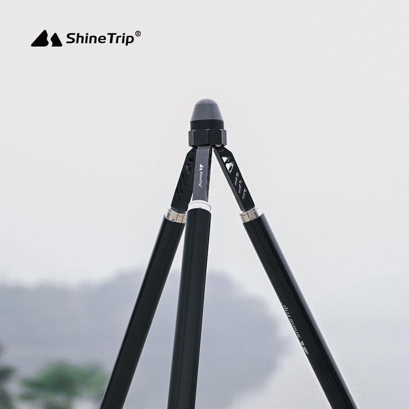 Outdoor Mountain Multi-functional Aluminum Tripod: Camping Rack & Lamp Holder