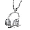 Rock Music Earphone Pendant Couple Necklace Titanium Steel Jewelry