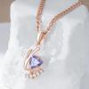 Golden Purple Zircon Pendant Necklace Personality Women's Necklace Fashion Costume Jewelry