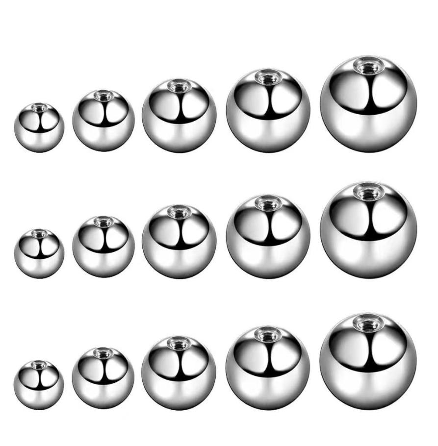 5 Piezas Bolas de Repuesto Diferentes Tamaños Barra Labret Herradura Accesorios para Piercing Joyería Corporal de Acero Inoxidable