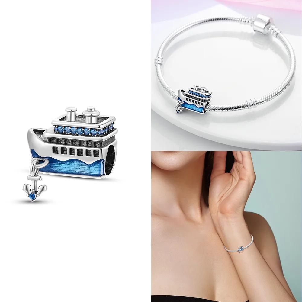 Original Ocean Series Fit 3Mm Bracelet 100% Authentic Copper Turtle Crab Mermaid Charm Beads Diy Jewelry Gift