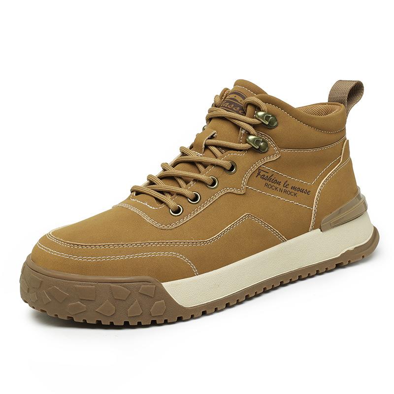 Autumn and winter tooling men's high-top leather waterproof casual board shoes British retro Martin boots fashion fried street trendy shoes