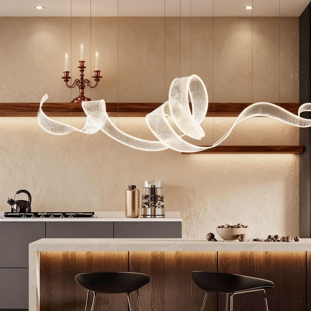 Modern Luxury Designer Long Strip Chandelier for Hotel Lobby or Restaurant Reception