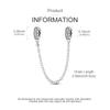 Authentic Original Charm Bead Components Copper Metal Retro Geometric Secure Safety Chain Bead Components Compatible With Charm Bead Components Plata