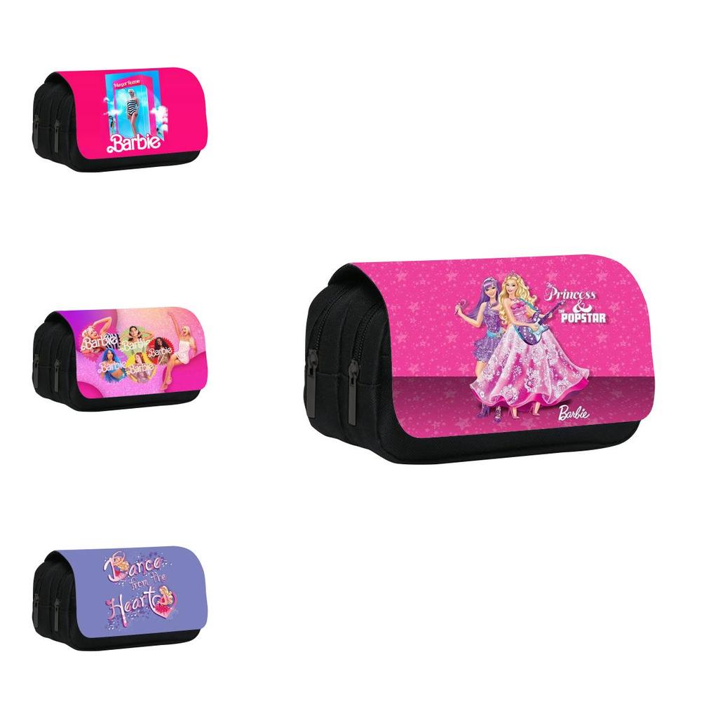 Barbie Princess Double Layer Pencil Case With Large Capacity For Kids School Supplies