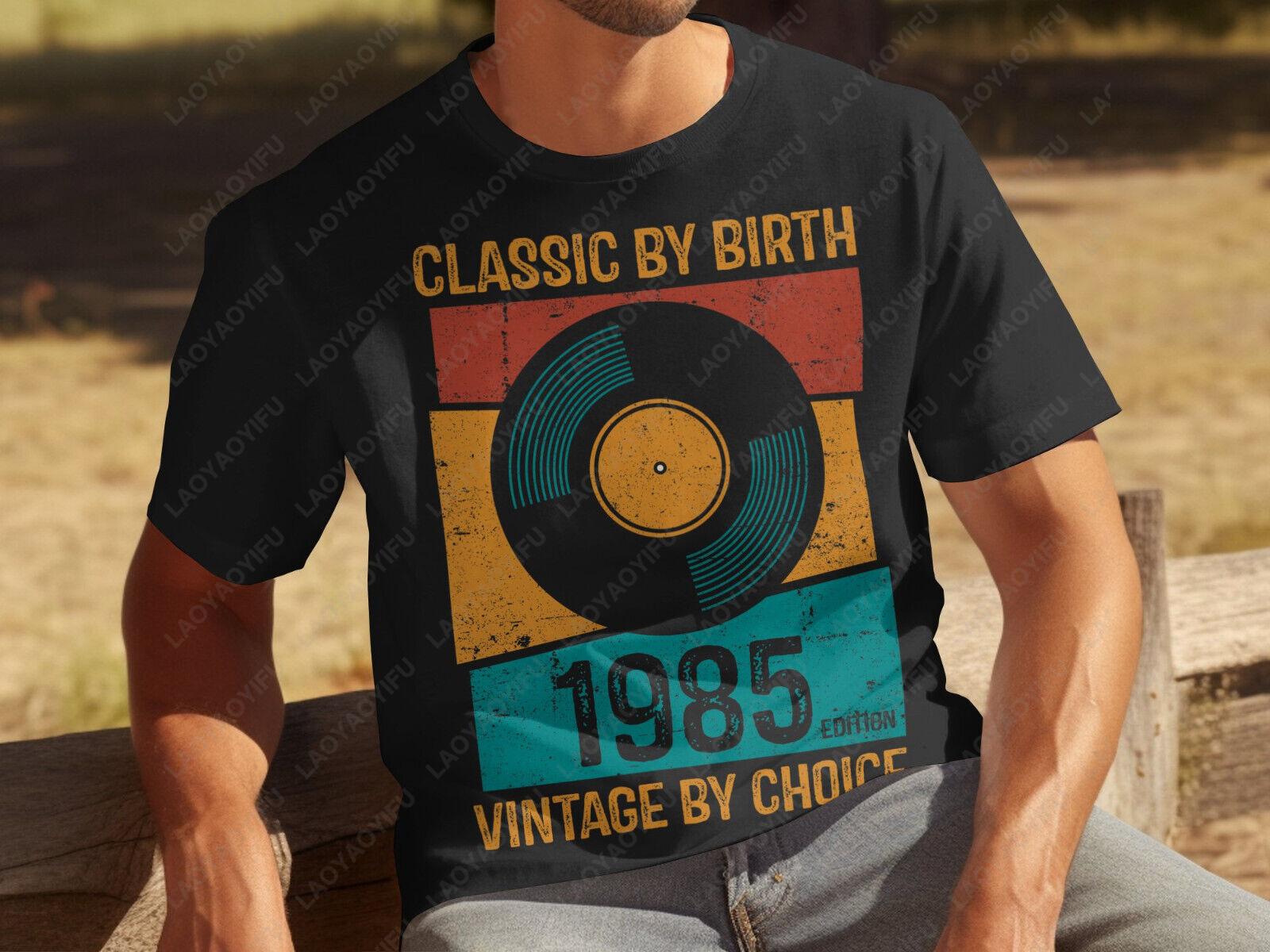 

40th Birthday Mens TShirt Born 1985 Legend Vintage Style Meaningful Gift for Dad Husband Tees Summer Casual Soft Cotton Tops ... 5XL різнокольоровий
