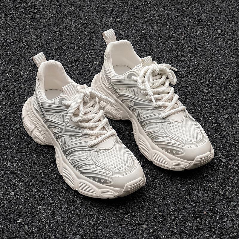 

Туфли на платформе для папы, весна-лето, новые, сетчатые, дышащие, универсальные, легкие, модные, повседневные, спортивные туфли 391211-J 38 белый