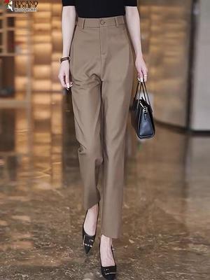 Woodpecker 2025 High Waist Spring/Autumn Straight-Leg Cigarette Pants for Women