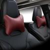 Premium Full Leather Car Headrest and Neck Support Pillow
