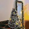 Christmas Garland Home Party Wall Door Decor Xmas Tree Ornaments Tinsel Strips With Bowknot Party