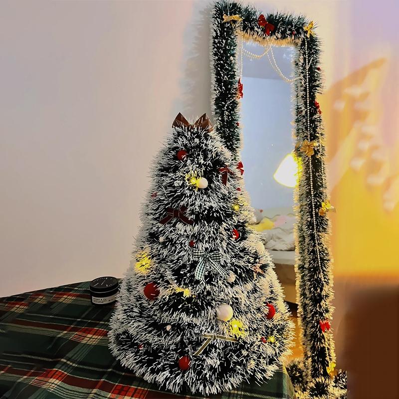 Christmas Garland Home Party Wall Door Decor Xmas Tree Ornaments Tinsel Strips With Bowknot Party